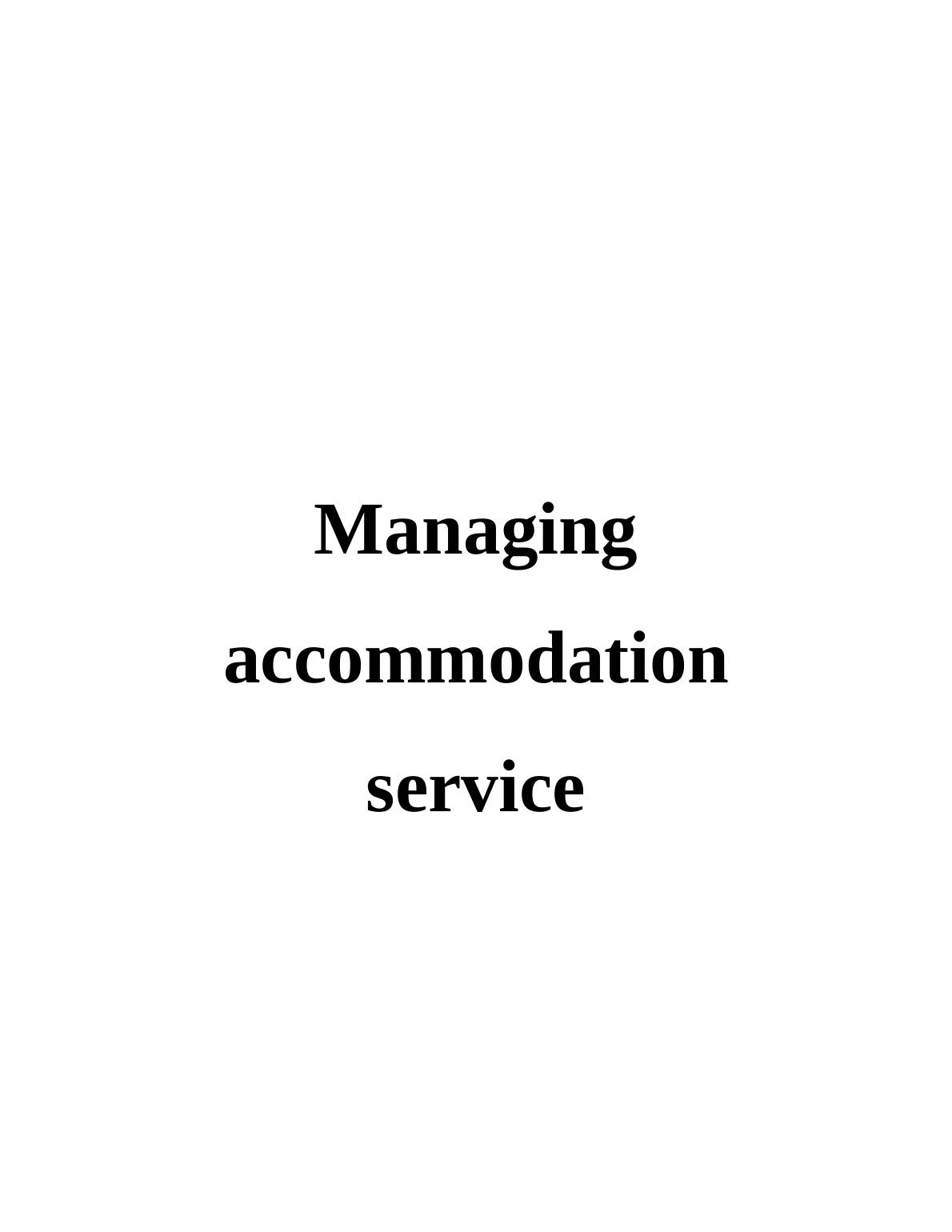 Accommodation Services in Hospitality Industry_1