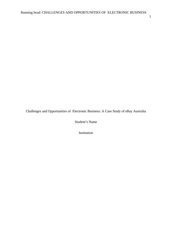Challenges and Opportunities of  Electronic Business: eBay Australia  PDF_1