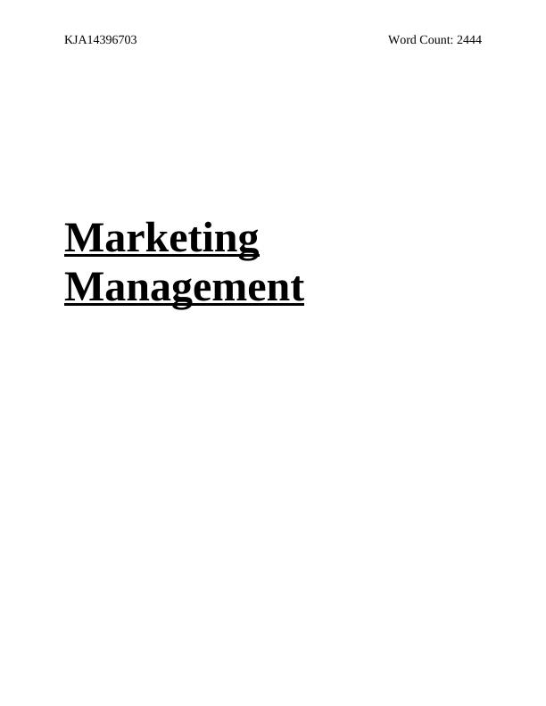 Marketing Management Assignment : Zaggora_1