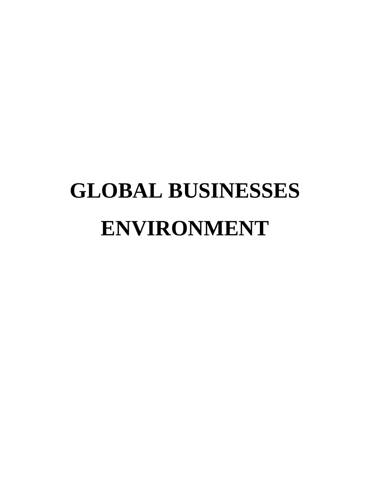 Global Business Environment Assignment Solved - SASOL Limited_1