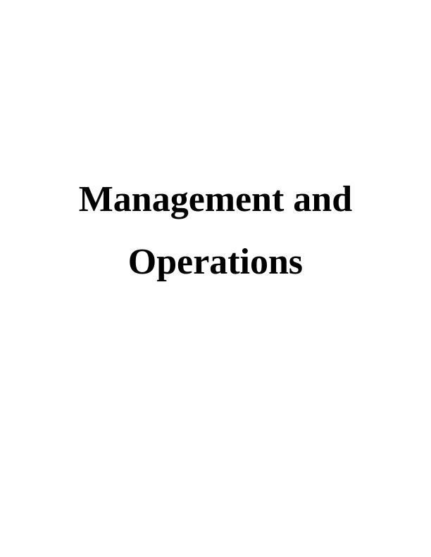 Assignment on Project Management and Operations of Coca Cola_1