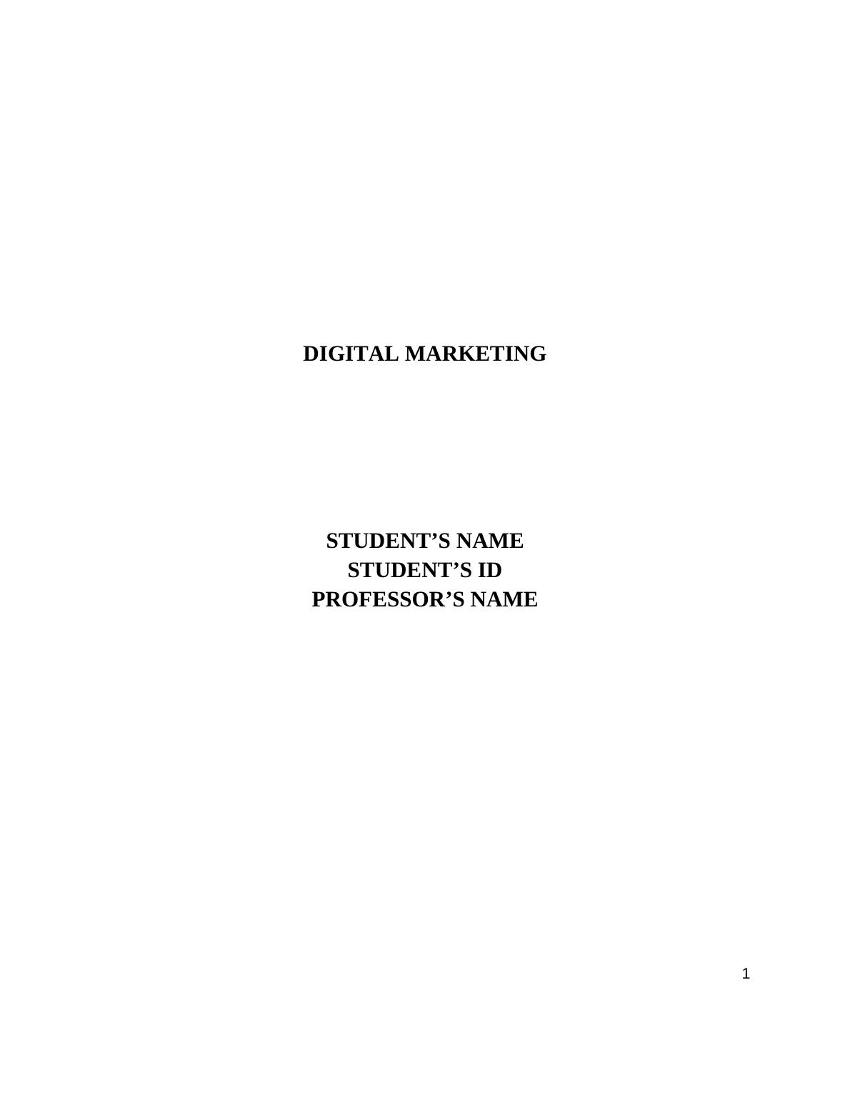 Use of Digital Marketing Assignment_1