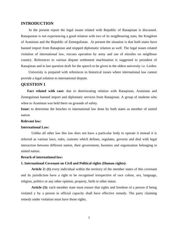International Law - Assignment Sample_3