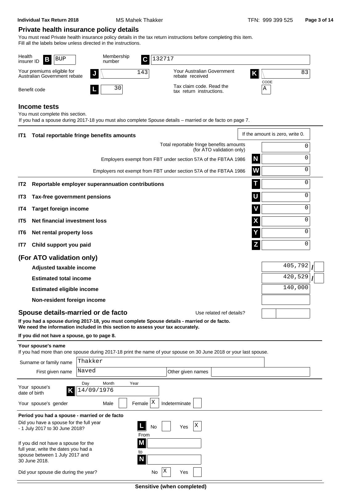 Individual Tax Return Form 2018: Guidelines and Requirements | TFN 999 ...