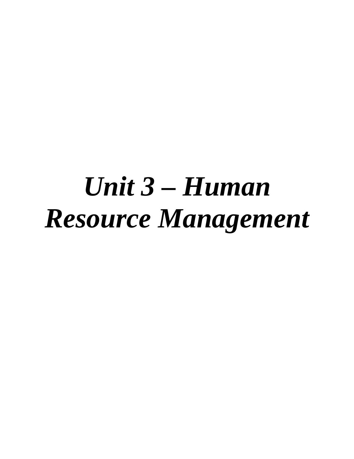 Unit 3 – Human Resource Management_1