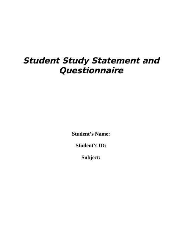 Student Study Statement and Questionnaire_1