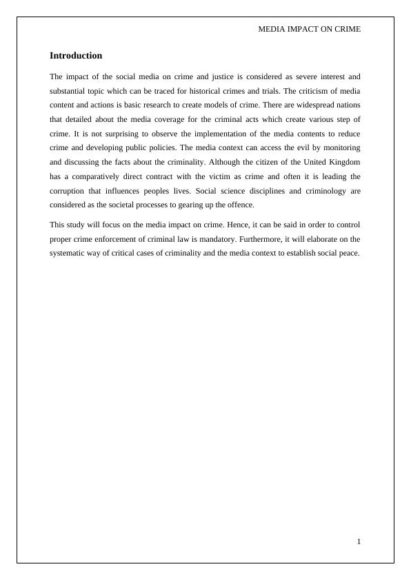 role of media in crime prevention essay scribd