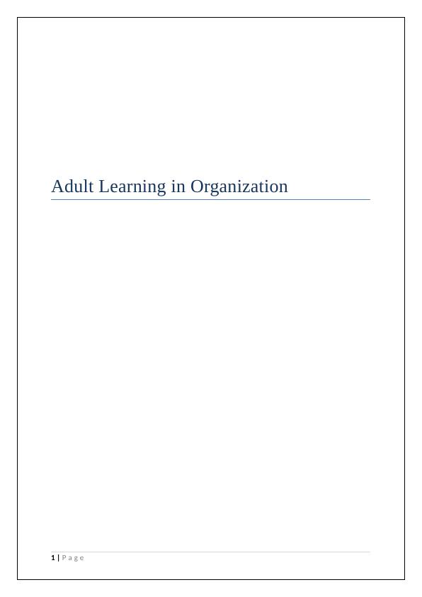 Adult Learning in Organization ( 1431 )_1