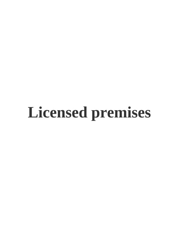 Assignment on Licensed Premises_1
