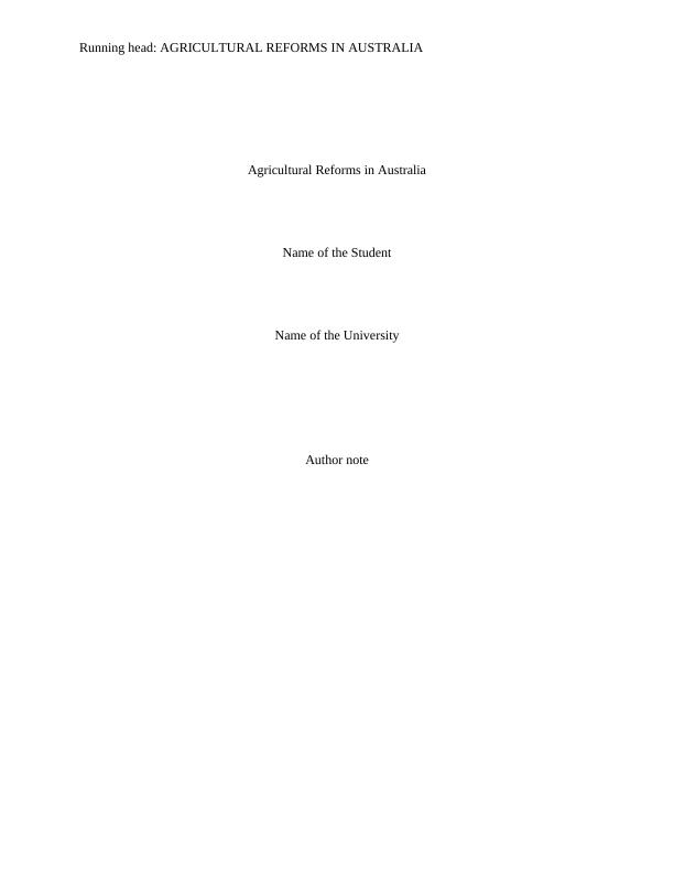 HI5003 - Agricultural Reforms in Australia_1