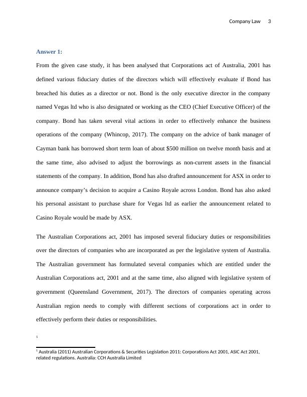 Case Study on Company Law: Corporations Act of Australia, 2001_3