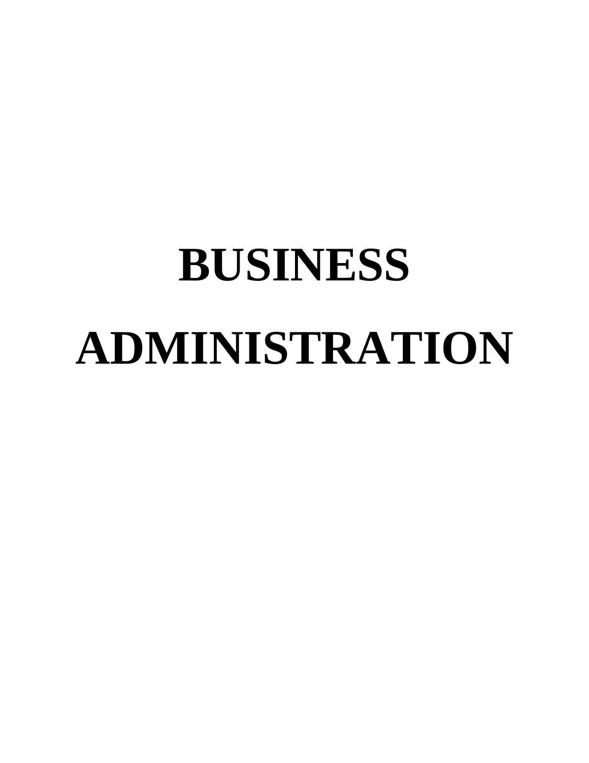 Business Administration Assignment Solved_1