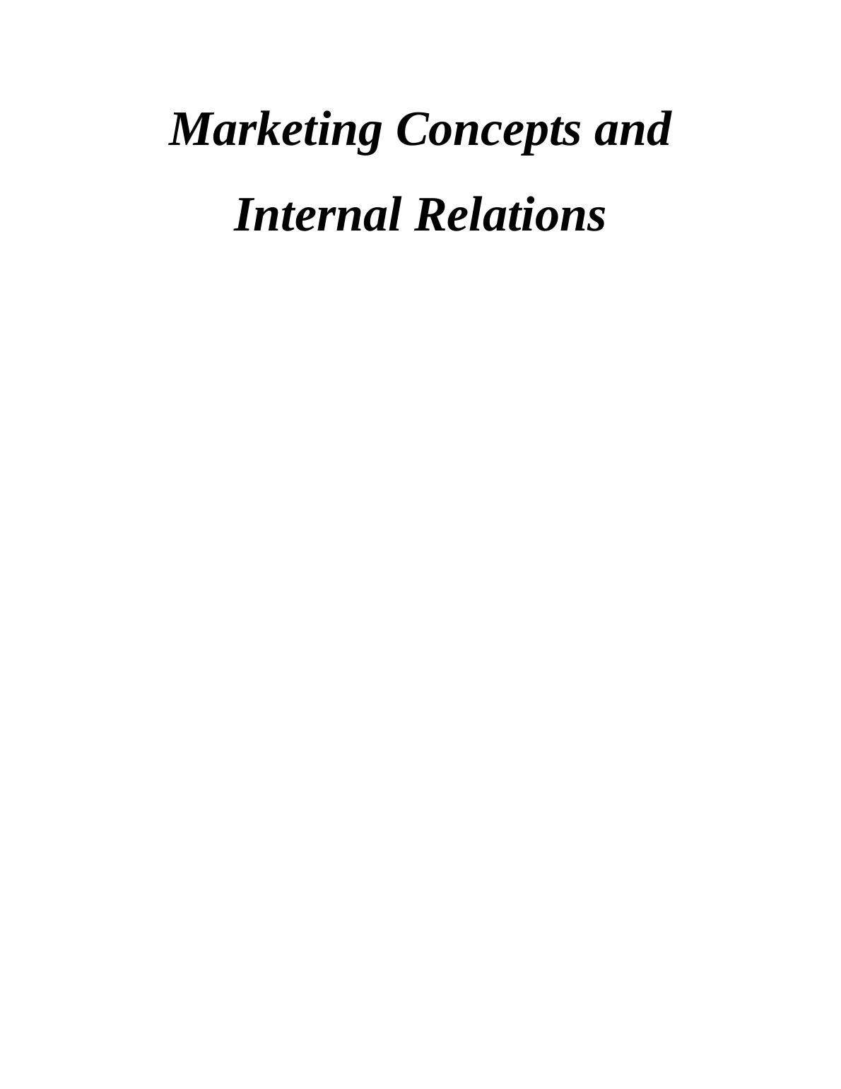 Marketing Concepts and Internal Relations_1