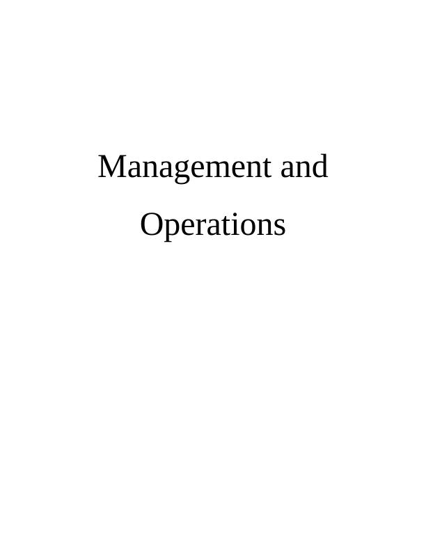 Management and Operations Assignment | CORUS_1