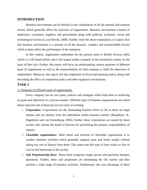 BUSINESS ENVIRONMENT TABLE OF CONTENTS INTRODUCTION_3