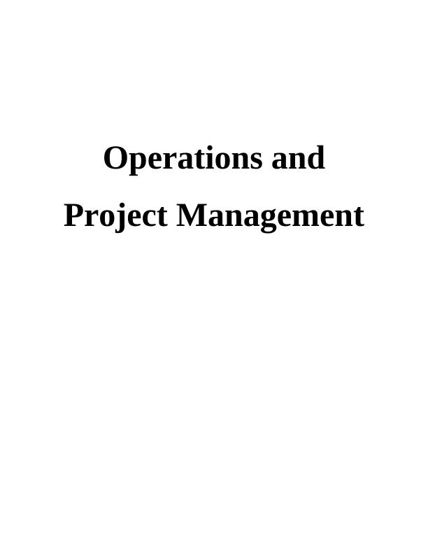 Operations and Project Management_1
