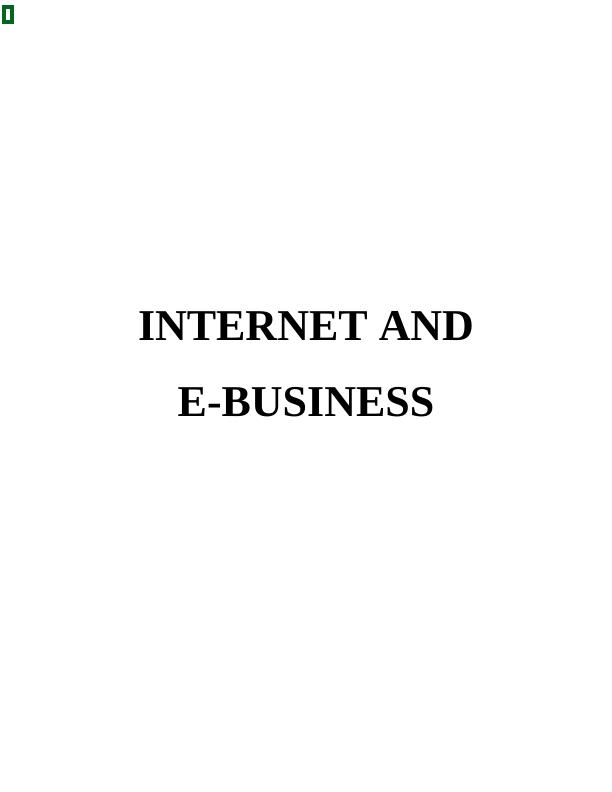 Internet and E-business : Assignment_1