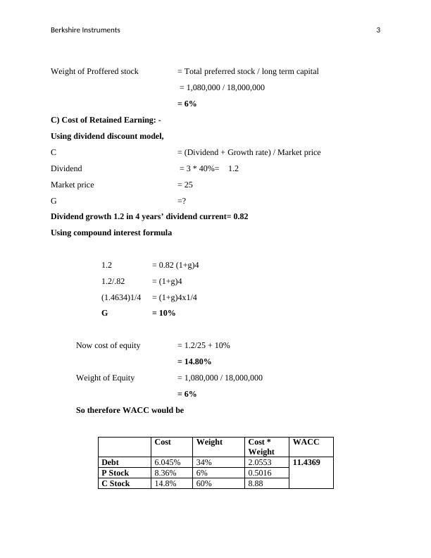 Berkshire Instruments: WACC Calculation and Analysis_3