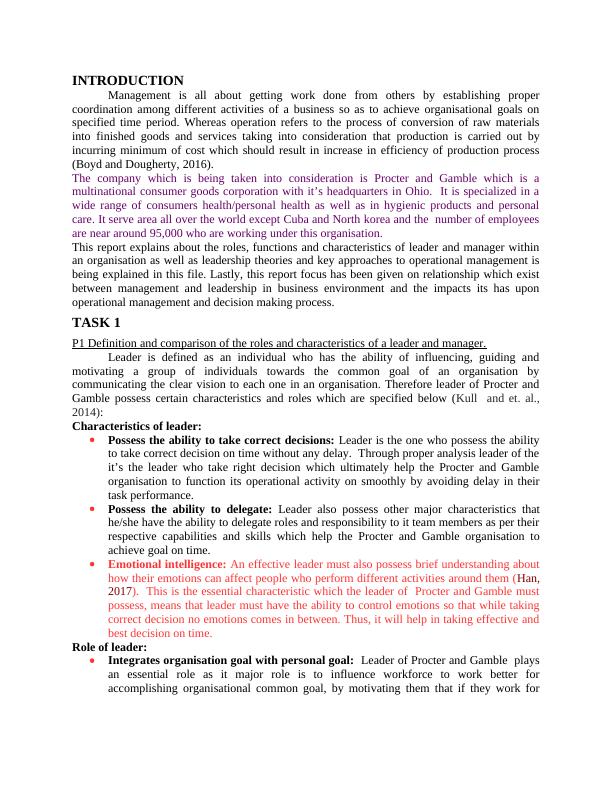 Management and Operations - Procter and Gamble Assignment_3