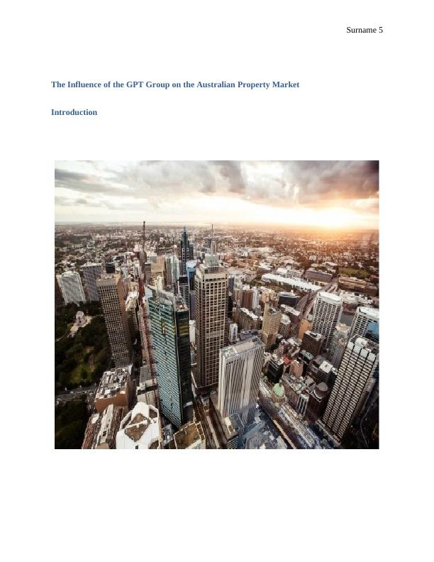 Influence of the gpt group on the australian property market PDF_5