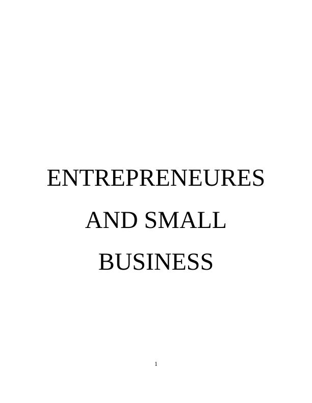Entrepreneurs and Small Business_1