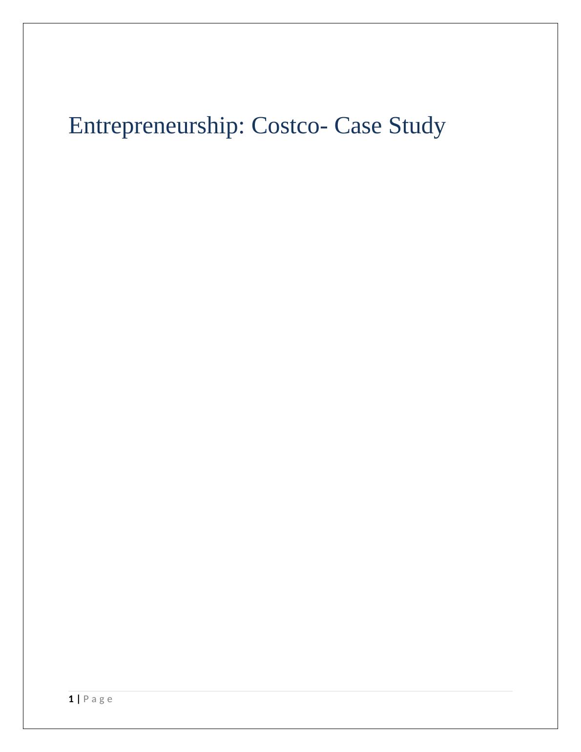 a case study on entrepreneurship