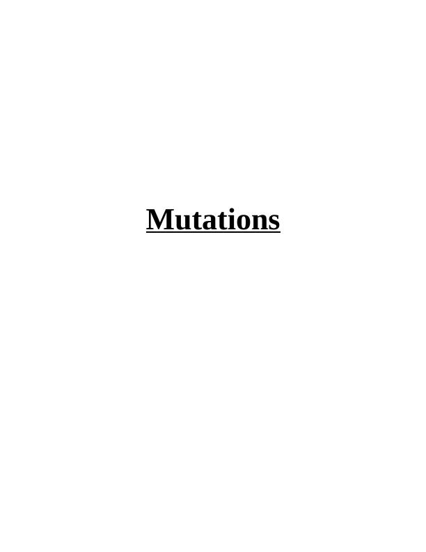 Assignment On The Mutation | DNA_1