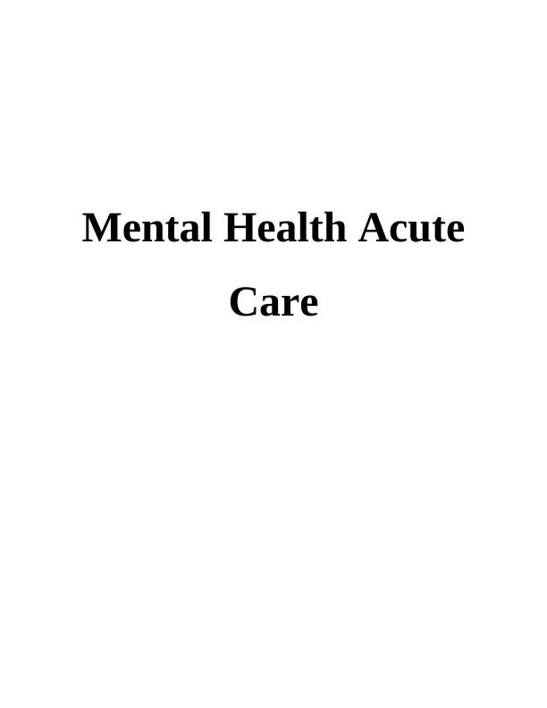 Mental Health Acute Care: Strategies for Depression and Diabetes Management_1