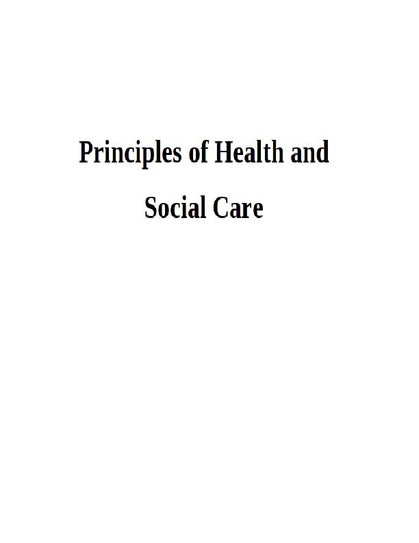 assignment for health and social care