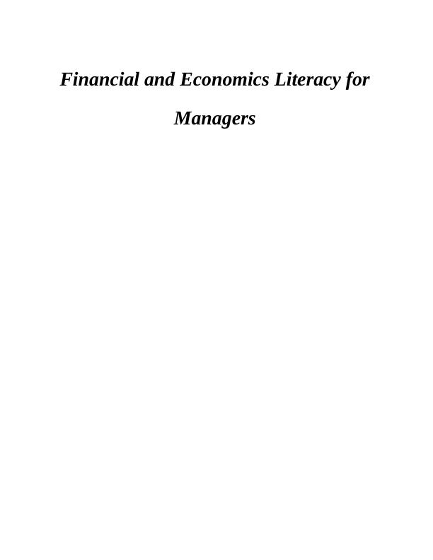 Financial & Economics Literacy for Managers Assignment_1