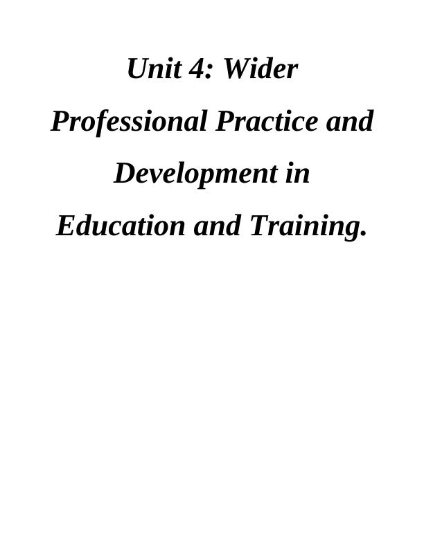 Wider Professional Practice and Development in Education and Training_1