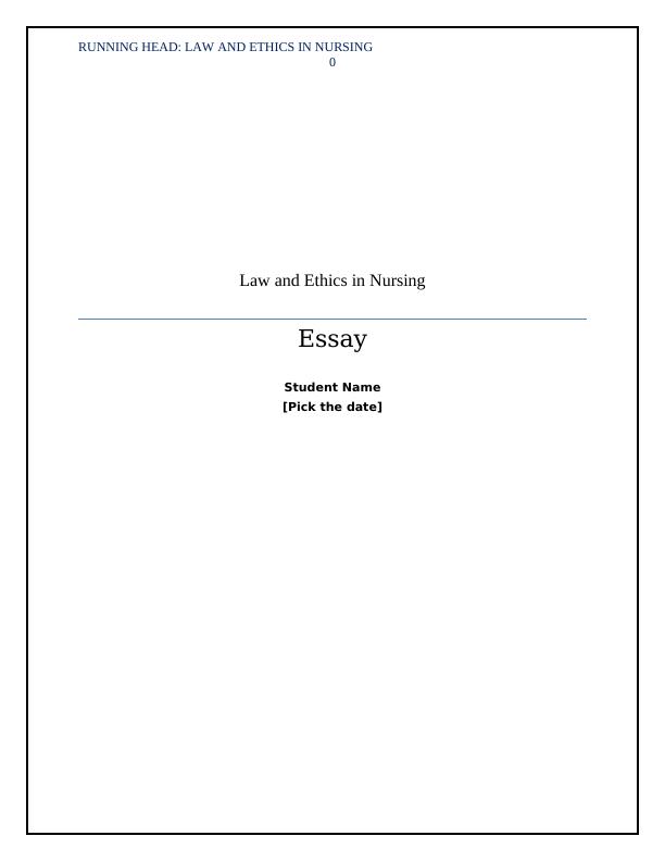 Law and Ethics in Nursing_1