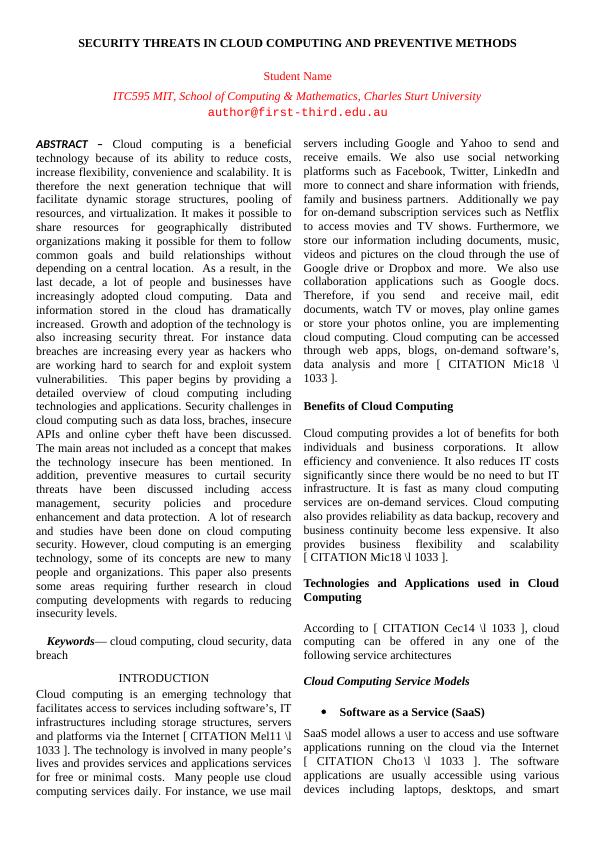 Security Threats in Cloud Computing and Preventive Methods_1