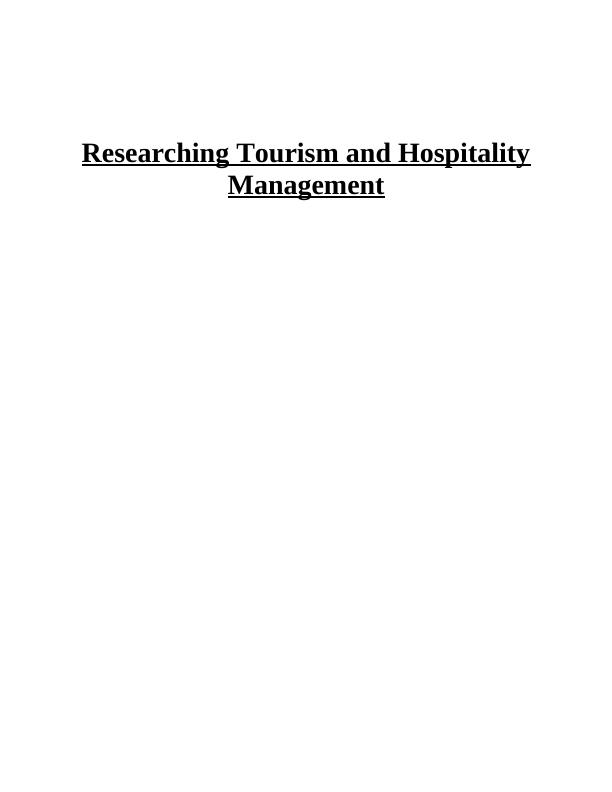 researching-tourism-and-hospitality-management-desklib