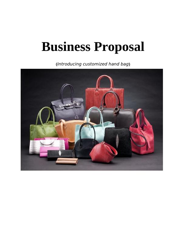 Business Proposal | Project Of Customized Handbag_1