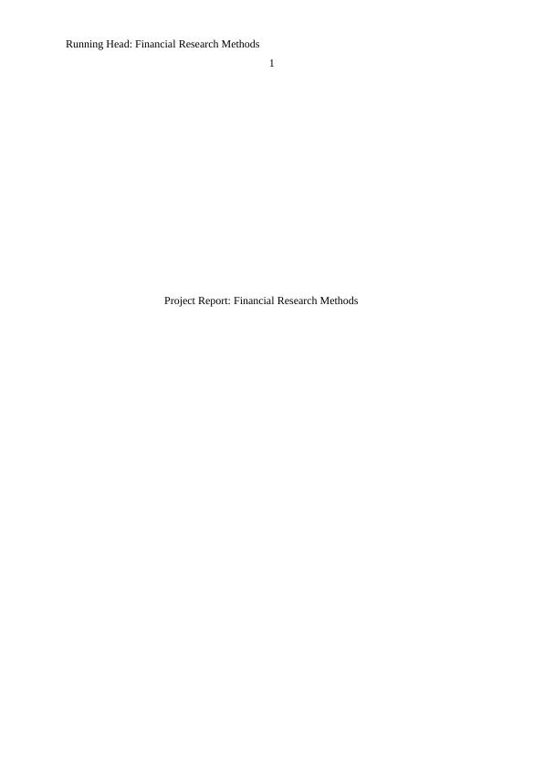 Project Report on Financial Research Methods_1