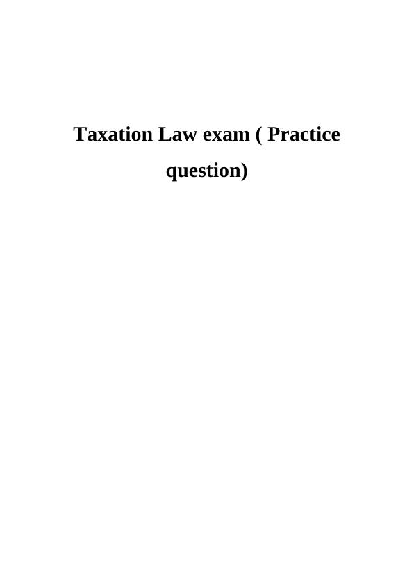 taxation case study questions and answers