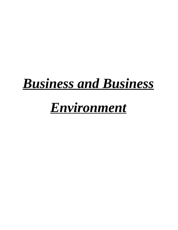 Business and Business Environment - Aldi Company_1
