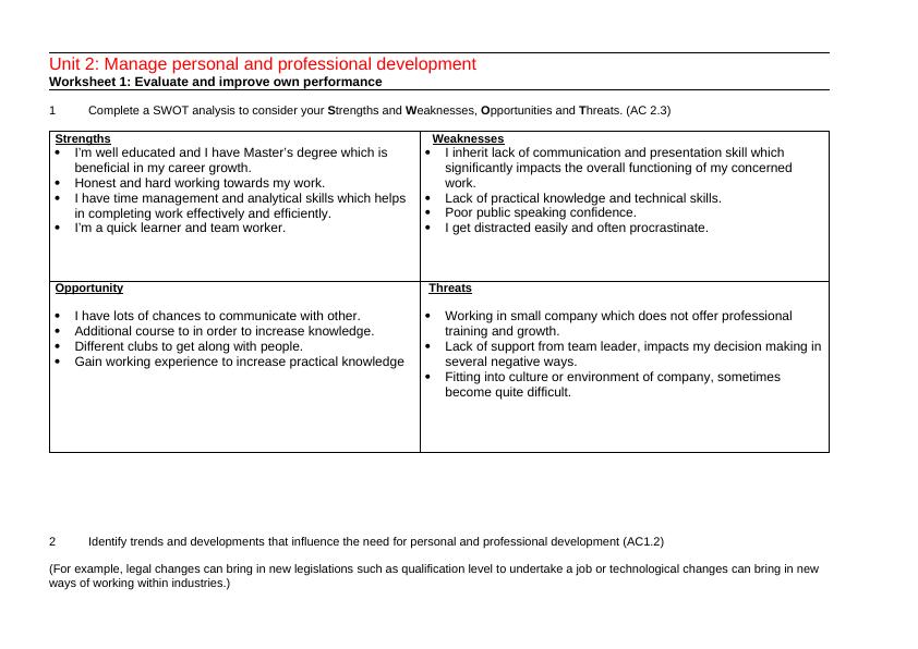 Unit 2: Manage Personal and Professional Development_1