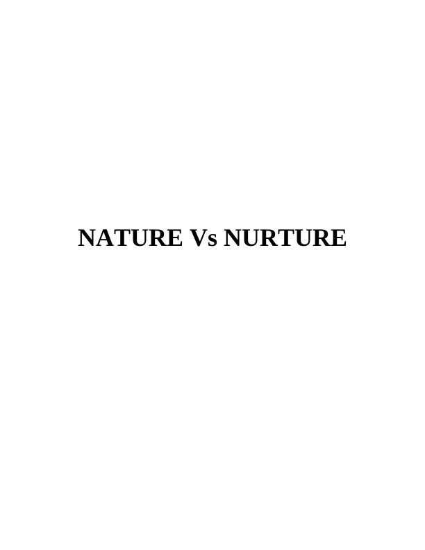 Nature vs Nurture Assignment_1