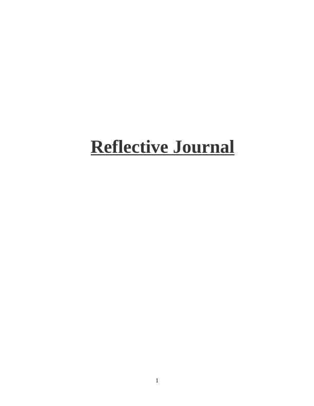 Reflective Journal on Personal and Professional Development_1