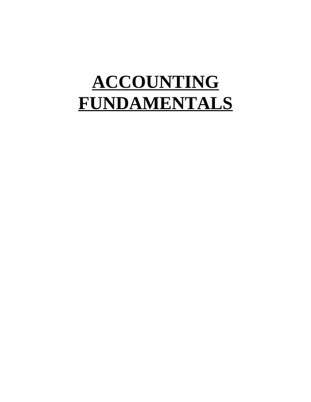 Accounting Fundamentals Assignment Solved_1
