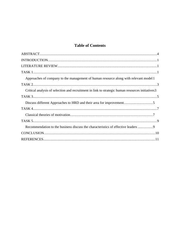MANAGING HUMAN CAPITAL AND LEADERSHIP ABSTRACT 4 INTRODUCTION 1 LITERATURE REVIEW_2