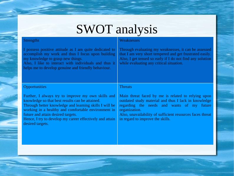 SWOT analysis and Personal Development Plan_2