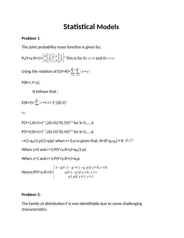 assignment model problems