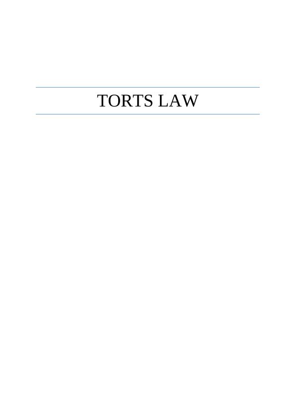 Complex Categories of Tort Law Report_1