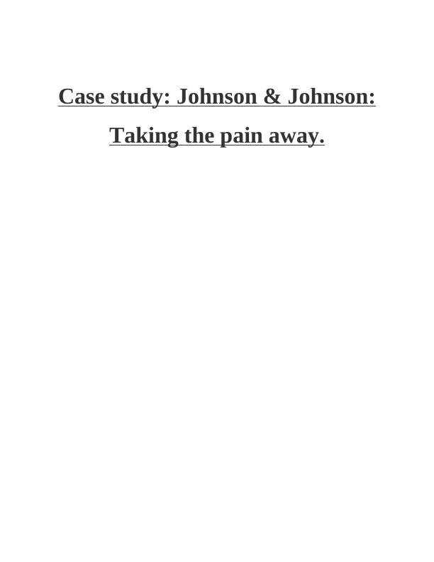 case study johnson and johnson