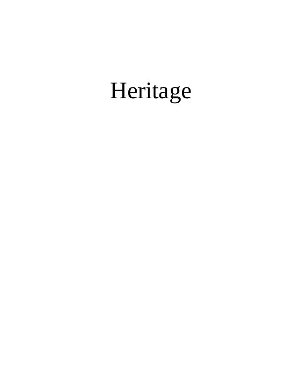 Heritage culture  in  travel  and  tourism sector  Assignment_1