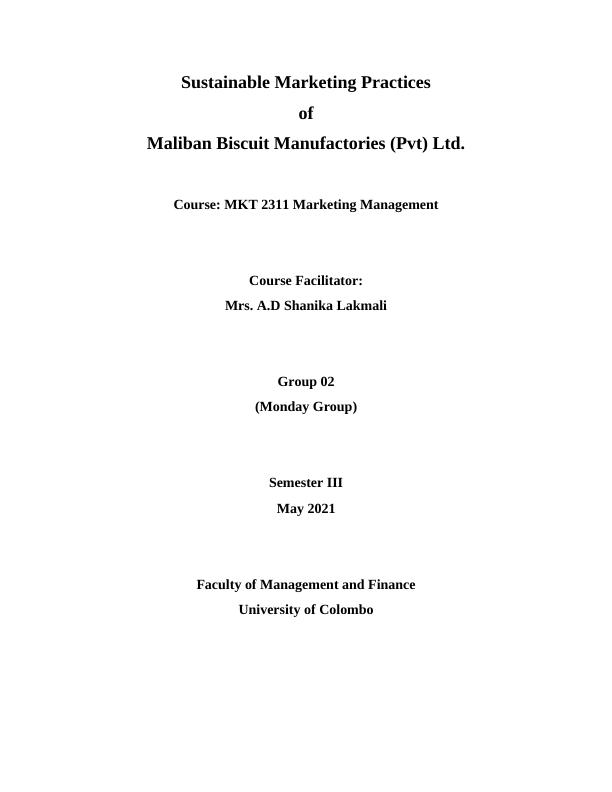 MKT 2311 Marketing Management_1