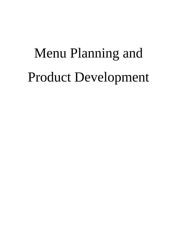 Menu Planning and Product Development : Margot restaurant_1